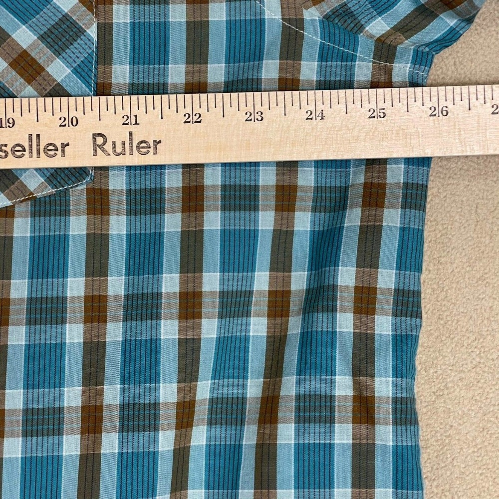 Pendleton Shirt Adult Extra Large Blue/Brown Plaid Long Sleeve Chest Pocket Mens - Picture 4 of 10